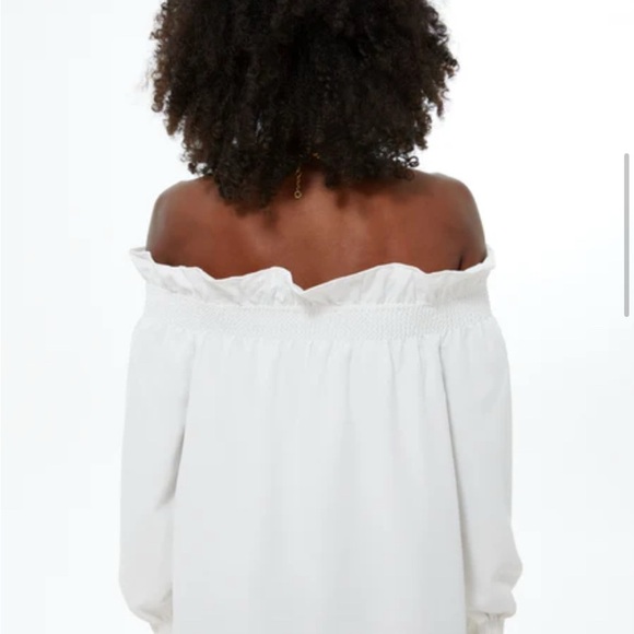 Tuckernuck White Off The Shoulder Marguerite Blouse $128 NWT Extra Small XS - Picture 4 of 10
